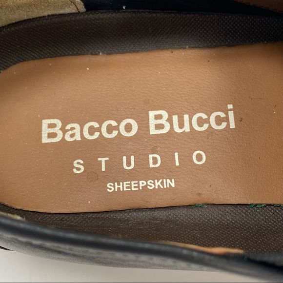 BACCO BUCCI CENTURY II  LEATHER SHEEP SKIN SLIP-ON COLOR BLACK SZ 9.5. - Picture 11 of 12